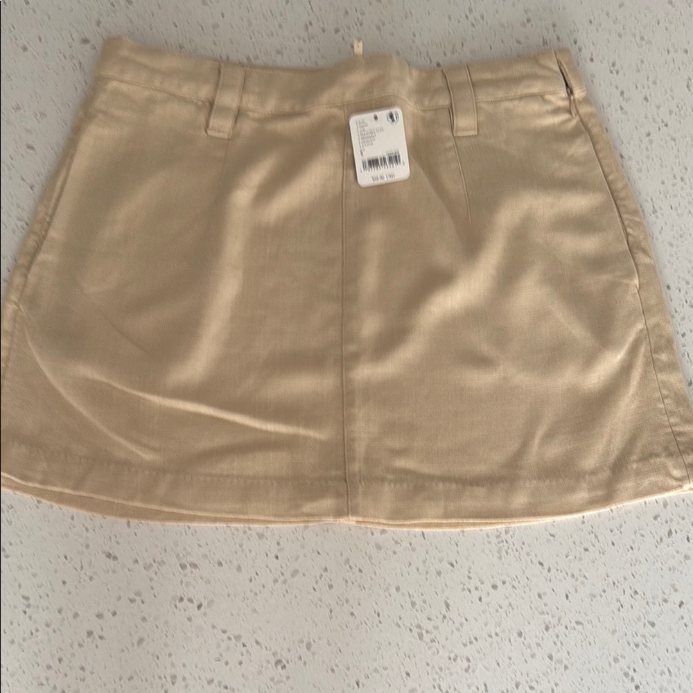 Free People Mini Skirt in Light Beige